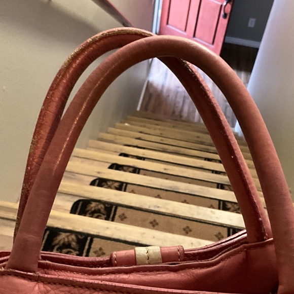 Prada, beige canvas Monogram tote with pink leather bow and trim.  173-H4g - Picture 12 of 15